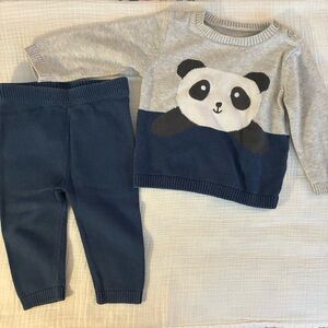Adorable Panda Sweater and Pants Set 9-12 months
